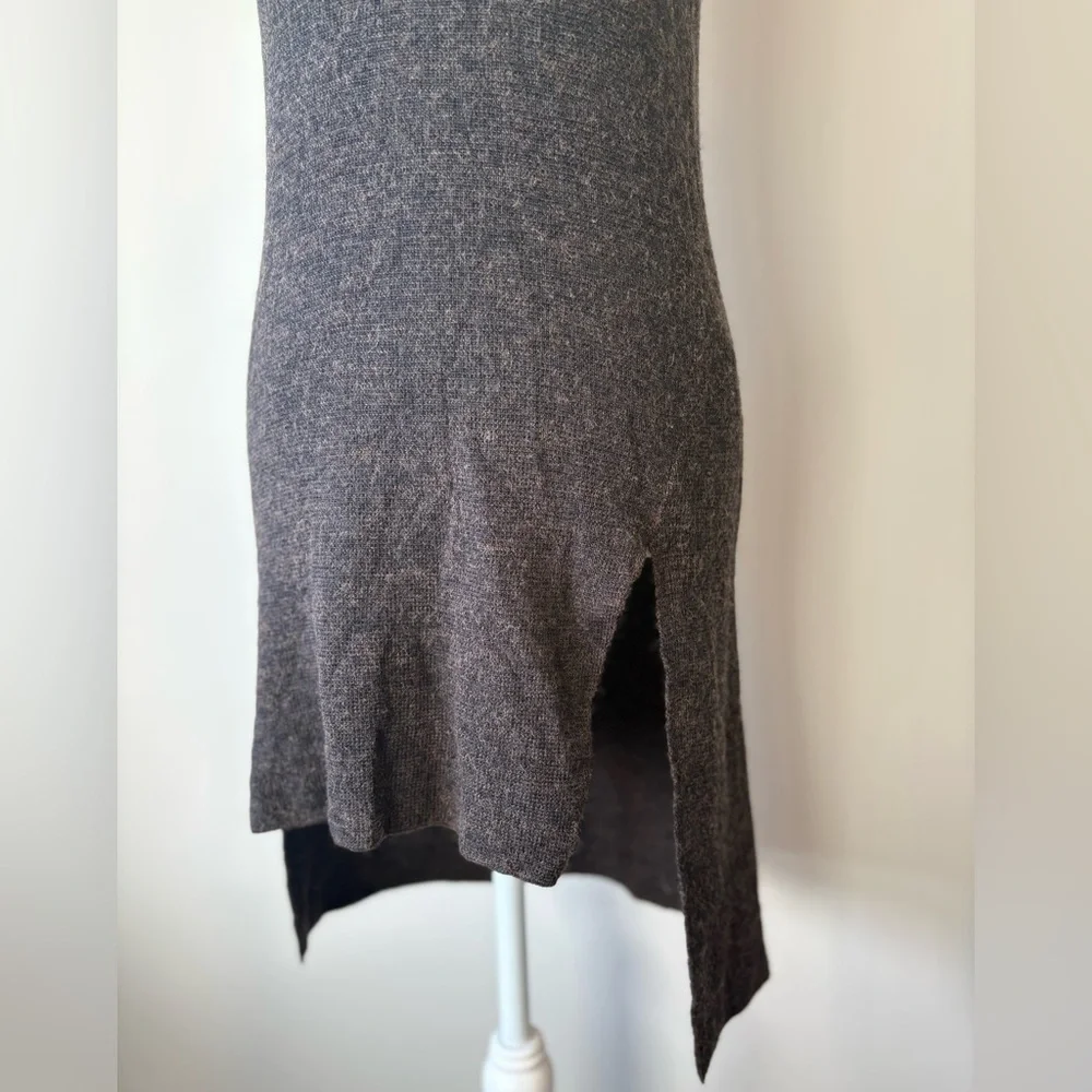 Zara Asymmetrical Wool Alpaca Long Tunic Sleeveless Turtleneck Sweater Medium - Picture 8 of 15